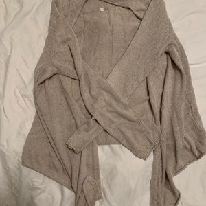 Gray/cream cardigan sweater